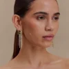Shea Crystal Fringe Drop Oorbellen – Goud Shea Crystal Fringe Drop Oorbellen – Goud