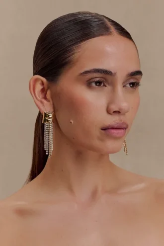 Shea Crystal Fringe Drop Oorbellen – Goud
