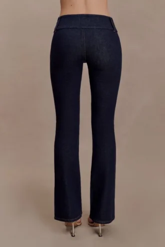 Shelly Flared Denim Jeans – Gewassen Indigo Blauw