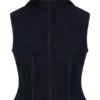 Shona Denim Vest With Decorative Buttons – Gewassen Indigoblauw