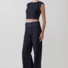 Loraine mouwloze Denim Top – Indigo Pinstripe Loraine mouwloze Denim Top – Indigo Pinstripe