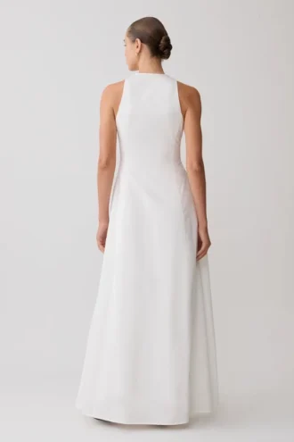Sienna maxi-jurk met knoopsluiting – Wit