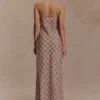 Silvana chiffon maxi-jurk – slangenprint, mokka Silvana chiffon maxi-jurk – slangenprint, mokka