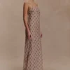 Silvana chiffon maxi-jurk – slangenprint, mokka Silvana chiffon maxi-jurk – slangenprint, mokka