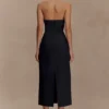 Simona halternek midi-jurk – Zwart Simona halternek midi-jurk – Zwart