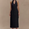 Simona halternek midi-jurk – Zwart Simona halternek midi-jurk – Zwart