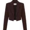 Simone cropped colbert – donkerbruin Simone cropped colbert – donkerbruin