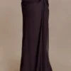 Siren satijnen maxi-rok met strass – donkerbruin Siren satijnen maxi-rok met strass – donkerbruin