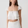 Skylar kanten mouwloze crop top – Wit Skylar kanten mouwloze crop top – Wit