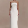 Sloane strapless maxi-jurk met parels – Wit Sloane strapless maxi-jurk met parels – Wit
