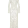 Sofia maxi-jurk met lange mouwen en pailletten – Wit Sofia maxi-jurk met lange mouwen en pailletten – Wit