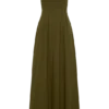 Sofie linnen maxi-jurk met plooitjes – kaki Sofie linnen maxi-jurk met plooitjes – kaki