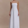 Sofie linnen maxi-jurk met plooitjes – Wit Sofie linnen maxi-jurk met plooitjes – Wit