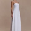 Sofie linnen maxi-jurk met plooitjes – Wit Sofie linnen maxi-jurk met plooitjes – Wit