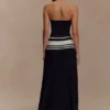 Solaris strapless maxi-jurk van contrasterend breiwerk – Zwart/Wit Solaris strapless maxi-jurk van contrasterend breiwerk – Zwart/Wit