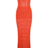 Solstice off-shoulder gehaakte maxi-jurk – Bloedsinaasappel Solstice off-shoulder gehaakte maxi-jurk – Bloedsinaasappel