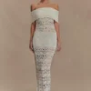 Solstice off-shoulder gehaakte maxi-jurk – ivoor Solstice off-shoulder gehaakte maxi-jurk – ivoor