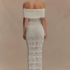 Solstice off-shoulder gehaakte maxi-jurk – ivoor Solstice off-shoulder gehaakte maxi-jurk – ivoor
