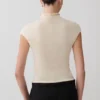 Sonny gebreide top met korte mouwen – Crème