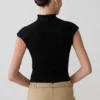 Sonny gebreide top met korte mouwen – Zwart