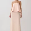 Sophia satijnen strapless maxi-jurk – perzik Sophia satijnen strapless maxi-jurk – perzik