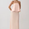 Sophia satijnen strapless maxi-jurk – perzik Sophia satijnen strapless maxi-jurk – perzik