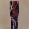 Soraya maxi-jurk met lange mouwen van mesh – Multi Fluid Reverie-print Soraya maxi-jurk met lange mouwen van mesh – Multi Fluid Reverie-print