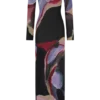 Soraya maxi-jurk met lange mouwen van mesh – Multi Fluid Reverie-print Soraya maxi-jurk met lange mouwen van mesh – Multi Fluid Reverie-print