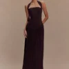 Stacie geplooide halter maxi-jurk – Cacao Stacie geplooide halter maxi-jurk – Cacao
