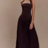 Stacie geplooide halter maxi-jurk – Cacao Stacie geplooide halter maxi-jurk – Cacao