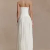 Stacie geplooide halter maxi-jurk – ivoor Stacie geplooide halter maxi-jurk – ivoor