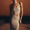 Starla strapless maxi-jurk met strass – goud Starla strapless maxi-jurk met strass – goud