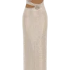 Stassie strapless maxi-jurk met rozen en strass – Nude