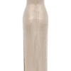 Stassie strapless maxi-jurk met rozen en strass – Nude