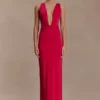 Stella gedrapeerde slinky maxi-jurk – fuchsia roze Stella gedrapeerde slinky maxi-jurk – fuchsia roze