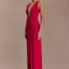Stella gedrapeerde slinky maxi-jurk – fuchsia roze Stella gedrapeerde slinky maxi-jurk – fuchsia roze