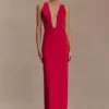 Stella gedrapeerde slinky maxi-jurk – fuchsia roze Stella gedrapeerde slinky maxi-jurk – fuchsia roze