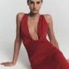 Stella gedrapeerde slinky maxi-jurk – fuchsia roze Stella gedrapeerde slinky maxi-jurk – fuchsia roze