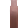 Stella gedrapeerde slinky maxi-jurk – Mokka Ombre