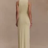 Stella gedrapeerde slinky maxi-jurk – Pale Lemon Stella gedrapeerde slinky maxi-jurk – Pale Lemon