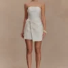 Steph strapless linnen mini-jurk – Wit