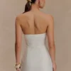 Steph strapless linnen mini-jurk – Wit