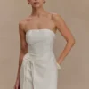 Steph strapless linnen mini-jurk – Wit