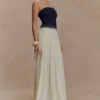 Suella Chiffon Denim Maxi-jurk – Indigo Blauw