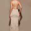 Suki metallic gebreide maxi-jurk – goud Suki metallic gebreide maxi-jurk – goud