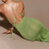 Suki metallic gebreide maxi-jurk – pastelgroen Suki metallic gebreide maxi-jurk – pastelgroen