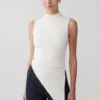 Suong top met hoge hals en plooien – Wit Suong top met hoge hals en plooien – Wit