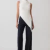 Suong top met hoge hals en plooien – Wit Suong top met hoge hals en plooien – Wit