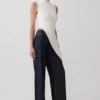 Suong top met hoge hals en plooien – Wit Suong top met hoge hals en plooien – Wit