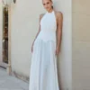 Susan Chiffon Halter Maxi-jurk – Ivoor Susan Chiffon Halter Maxi-jurk – Ivoor